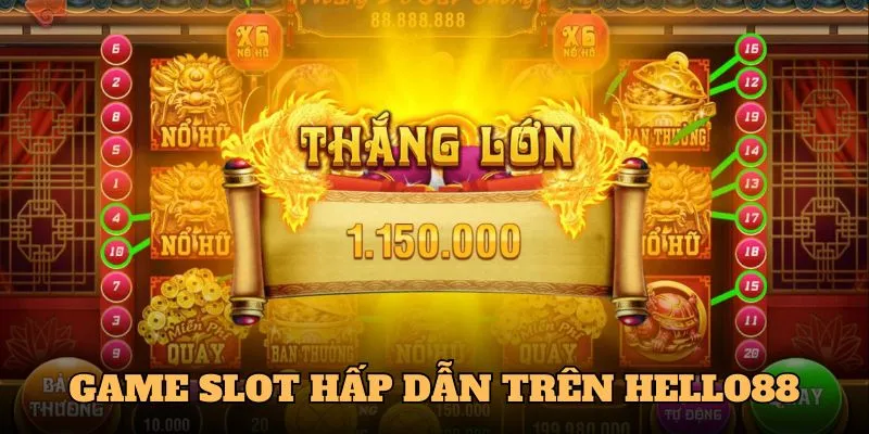 Game slots hấp dẫn  với mức thưởng cao